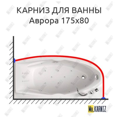 Карниз для ванны Aquatika Аврора 175х80 Усиленный 20 мм MrKARNIZ
