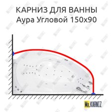 Карниз для ванны Цвет и стиль Аура Угловой 150х90 Усиленный 25 мм MrKARNIZ