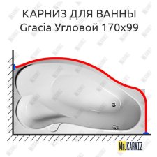 Карниз для ванны 1 MarKa Gracia Угловой 170х99 Усиленный 20 мм MrKARNIZ