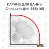 Карниз для ванны Radomir Филадельфия 168х168 Усиленный 20 мм MrKARNIZ фото 1