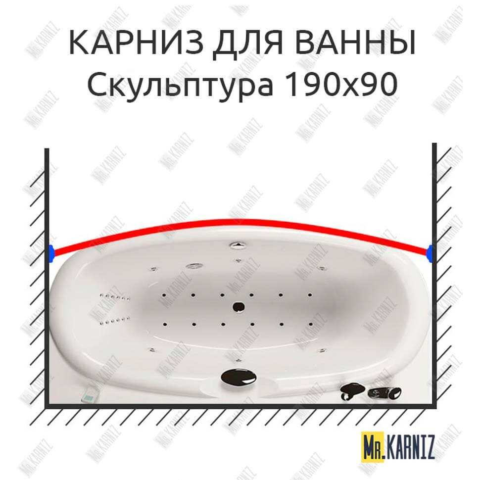 Карниз для ванны Aquatika Скульптура Передний борт 190х90 Усиленный 25 мм MrKARNIZ Карниз для ванны Aquatika Скульптура Передний борт 190х90 Усиленный 25 мм MrKARNIZ