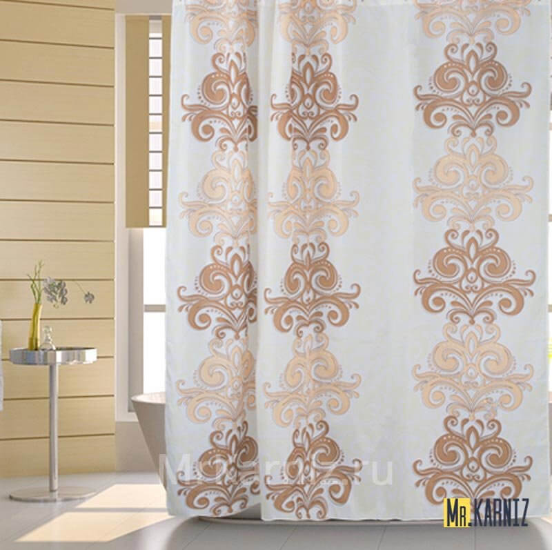 Штора для ванной DAMASK бежевая Штора для ванной DAMASK бежевая