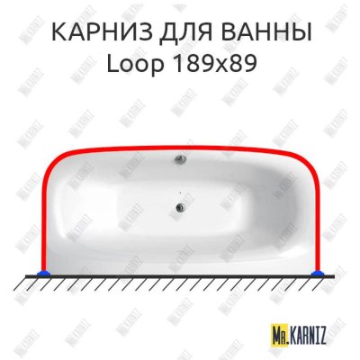 Карниз для ванны Balteco Loop 189х89 Усиленный 20 мм MrKARNIZ