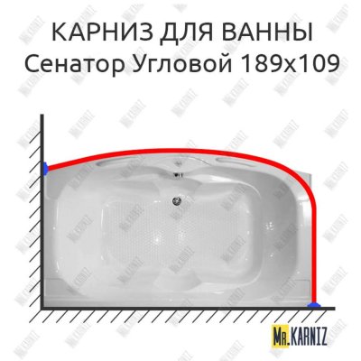 Карниз для ванны Bellrado Сенатор Угловой 189х109 Усиленный 20 мм MrKARNIZ