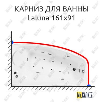 Карниз для ванны Doctor Jet Laluna 161х91 Усиленный 25 мм MrKARNIZ