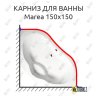 Карниз для ванны Alpen Marea 150х150 Усиленный 20 мм MrKARNIZ фото 1