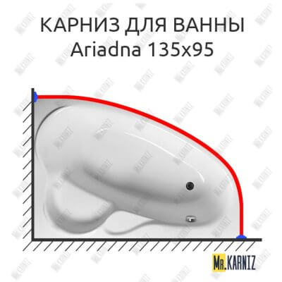 Карниз для ванны Relisan Ariadna 135х95 Усиленный 25 мм MrKARNIZ
